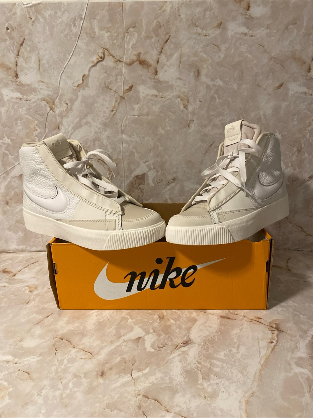 Nike Women's Blazer Mid Victory High-Top Sneakers White Cream DR2948